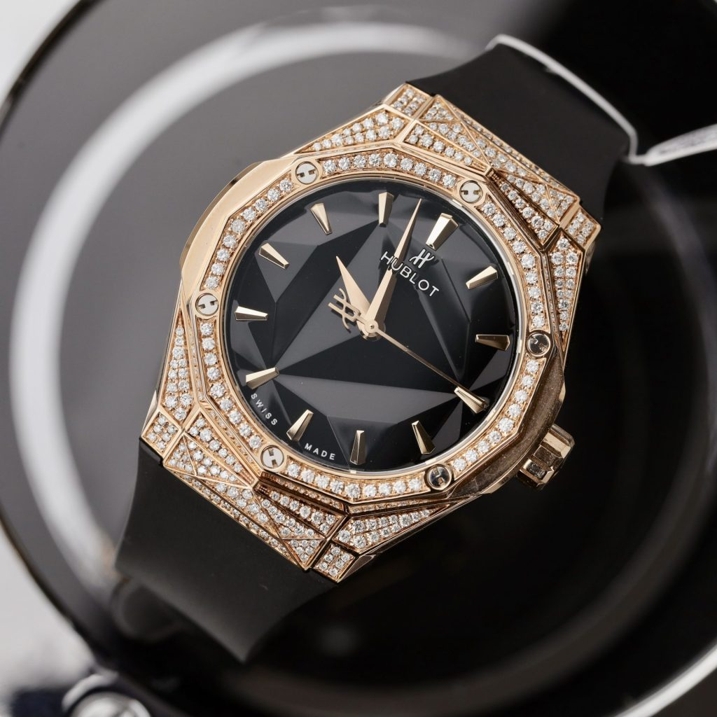 Hublot Orlinski KingGold Pave Full Natural Diamond Rep 1:1 APS 40mm Black Dial